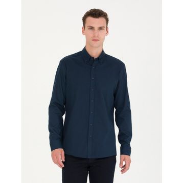 Pierre Cardin 50276553-VR033 Lacivert Desenli Erkek Gömlek