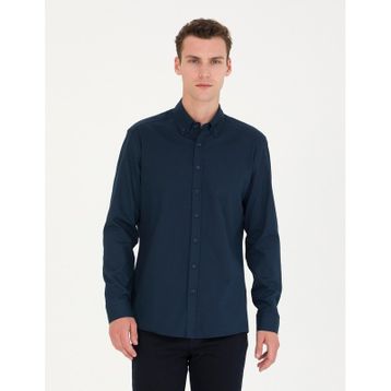 Pierre Cardin 50276553-VR033 Lacivert Desenli Erkek Gömlek