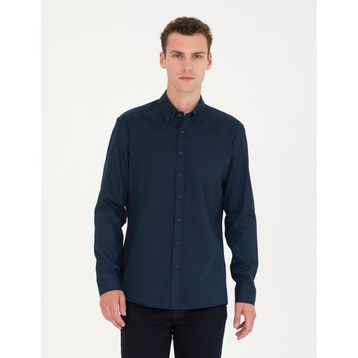 Pierre Cardin 50276553-VR033 Lacivert Desenli Erkek Gömlek