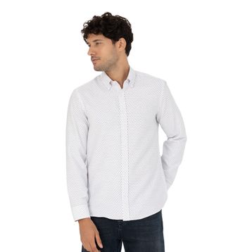 Pierre Cardin 50277458-VR013 Beyaz Desenli Erkek Gömlek