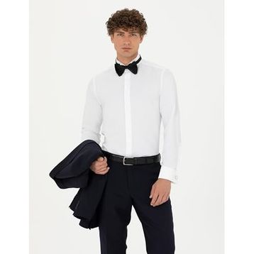 Pierre Cardin 50277752-VR013 Beyaz Smokin Erkek Gömlek