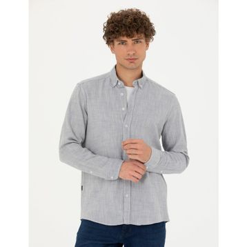 Pierre Cardin 50278180-VR036 Mavi Desenli Erkek Gömlek