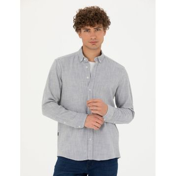 Pierre Cardin 50278180-VR036 Mavi Desenli Erkek Gömlek