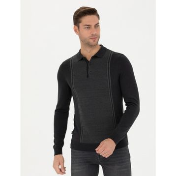 Pierre Cardin 50279429-VR091 Açık Gri Melanj Erkek Kazak