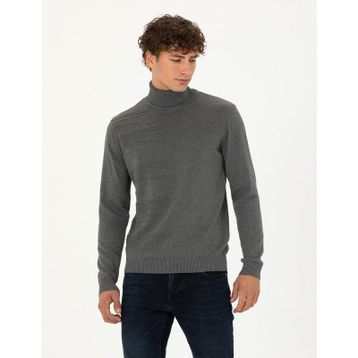 Pierre Cardin 50281831-VR086 Gri Melanj Erkek Kazak