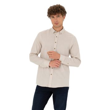 Pierre Cardin 50282786-VR011 Bej Desenli Erkek Gömlek