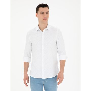 Pierre Cardin 50283501-VR035 Limon Desenli Erkek Gömlek