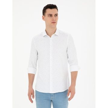 Pierre Cardin 50283501-VR035 Limon Desenli Erkek Gömlek