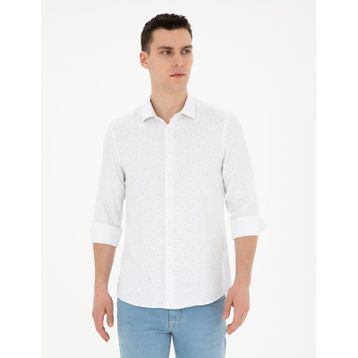 Pierre Cardin 50283501-VR035 Limon Desenli Erkek Gömlek