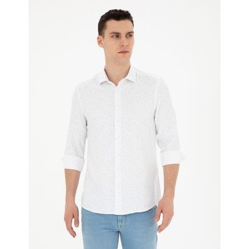 Pierre Cardin 50283501-VR035 Limon Desenli Erkek Gömlek