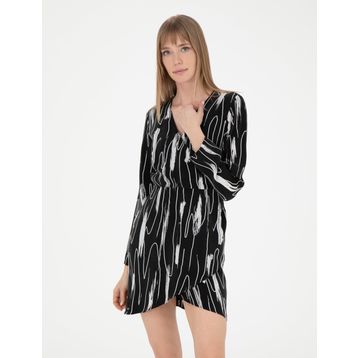 Pierre Cardin 50283665-VR046 Siyah Cupro Kadın Elbise