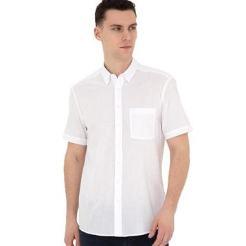 Pierre Cardin 50284267-VR013 Beyaz Kısa Kollu Erkek Gömlek