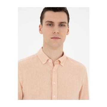 Pierre Cardin 50287991-VR053 Yavruağzı Desenli Erkek Gömlek