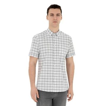 Pierre Cardin 50288566-VR024 Gri Kısa Kollu Erkek Gömlek