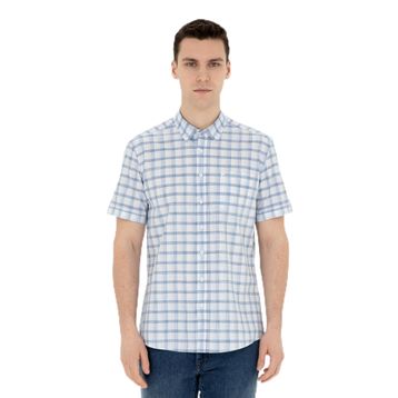 Pierre Cardin 50288566-VR032 Koyu Mavi Kısa Kollu Erkek Gömlek