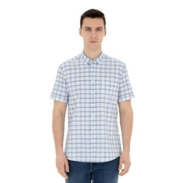 Pierre Cardin 50288566-VR032 Koyu Mavi Kısa Kollu Erkek Gömlek