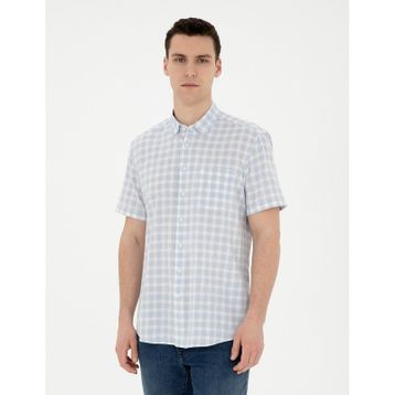 Pierre Cardin 50288740-VR003 Açık Mavi Kısa Kollu Erkek Gömlek