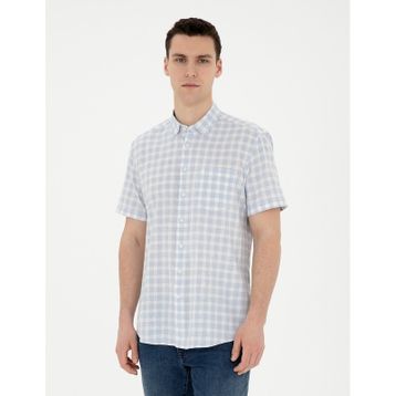Pierre Cardin 50288740-VR003 Açık Mavi Kısa Kollu Erkek Gömlek