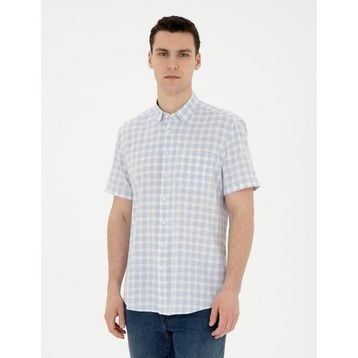 Pierre Cardin 50288740-VR003 Açık Mavi Kısa Kollu Erkek Gömlek