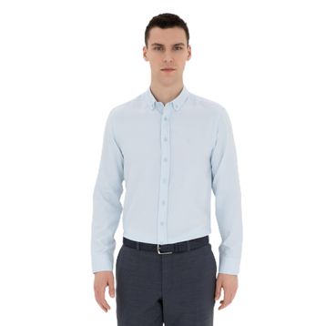 Pierre Cardin 50289396-VR003 Açık Mavi Desenli Erkek Gömlek