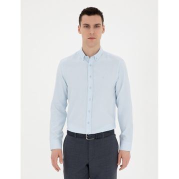 Pierre Cardin 50289396-VR003 Açık Mavi Desenli Erkek Gömlek