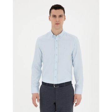 Pierre Cardin 50289396-VR003 Açık Mavi Desenli Erkek Gömlek