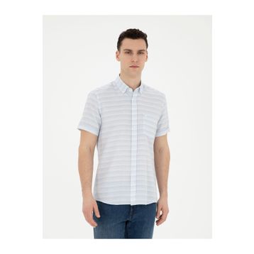 Pierre Cardin 50289412-VR003 Açık Mavi Kısa Kollu Erkek Gömlek