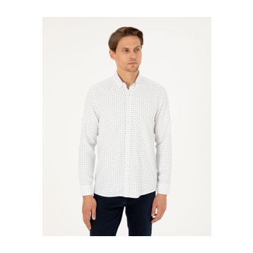 Pierre Cardin 50292262-VR054 Yeşil Slim Fit Uzun Kollu Erkek Gömlek