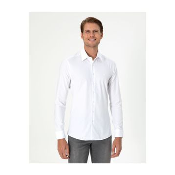 Pierre Cardin 50292264-VR013 Slim Fit Uzun Kollu Beyaz Erkek Gömlek