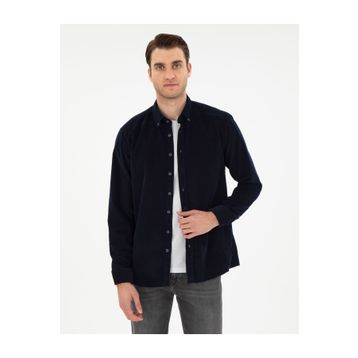 Pierre Cardin 50292347-VR033 Lacivert Regular Fit Uzun Kollu Erkek Gömlek