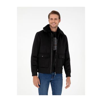 Pierre Cardin 50293328-VR046 Siyah Kaşe Erkek Mont