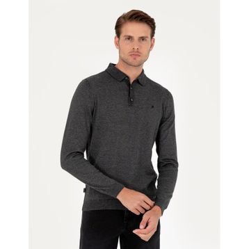 Pierre Cardin 50296623-VR081 Antrasit Melanj Erkek Kazak
