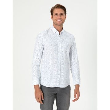 Pierre Cardin 50298170-VR036 Mavi Slim Fit Uzun Kollu Erkek Gömlek