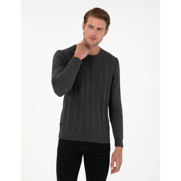 Pierre Cardin 50300531-VR081 Antrasit Melanj Erkek Kazak