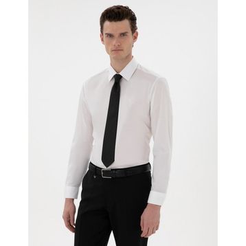 Pierre Cardin 50301174-VR013 Beyaz Slim Fit Uzun Kollu Basic Erkek Gömlek