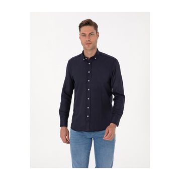 Pierre Cardin 50311487-VR033 Lacivert Regular Fit Uzun Kollu Erkek Gömlek