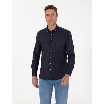 Pierre Cardin 50311487-VR033 Lacivert Regular Fit Uzun Kollu Erkek Gömlek