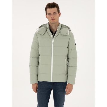 Pierre Cardin 50313933-VR016 Çağla Kapüşonlu Şişme Erkek Mont