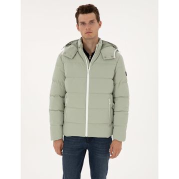 Pierre Cardin 50313933-VR016 Çağla Kapüşonlu Şişme Erkek Mont