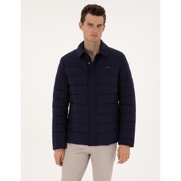 Pierre Cardin 50313938-VR033 Lacivert Gömlek Yaka Erkek Mont