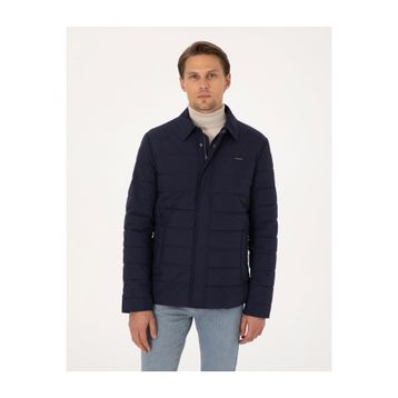 Pierre Cardin 50313938-VR033 Lacivert Gömlek Yaka Erkek Mont