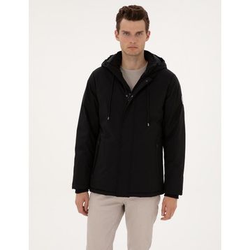 Pierre Cardin 50313983-VR046 Siyah Kapüşonlu Erkek Mont