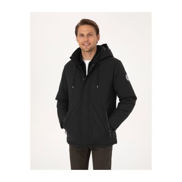 Pierre Cardin 50313983-VR046 Siyah Kapüşonlu Erkek Mont