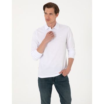 Pierre Cardin 50314048-VR013 Beyaz Erkek Sweatshirt