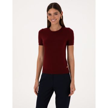 Pierre Cardin 50316341-VR223 Vişne Kadın T-shirt