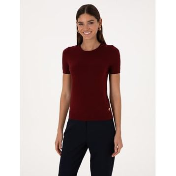 Pierre Cardin 50316341-VR223 Vişne Kadın T-shirt