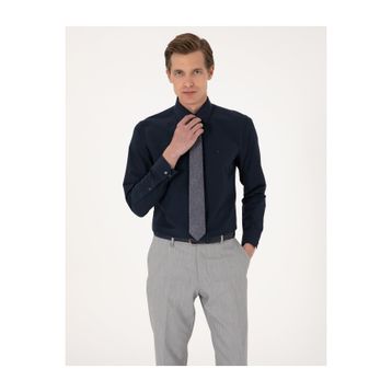 Pierre Cardin 50316734-VR033 Lacivert Slim Fit Uzun Kollu Basic Erkek Gömlek