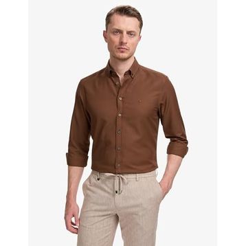 Pierre Cardin 50325365-VR084 Koyu Kahverengi Erkek Gömlek