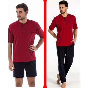 Pierre Cardin 5370 Erkek 3'lü Bordo Pijama Takımı