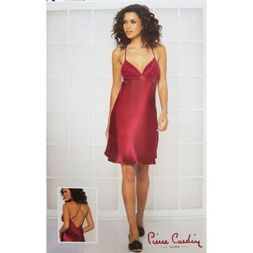 Pierre Cardin 600 Pudra Saten Güpürlü Kaplı Gecelik